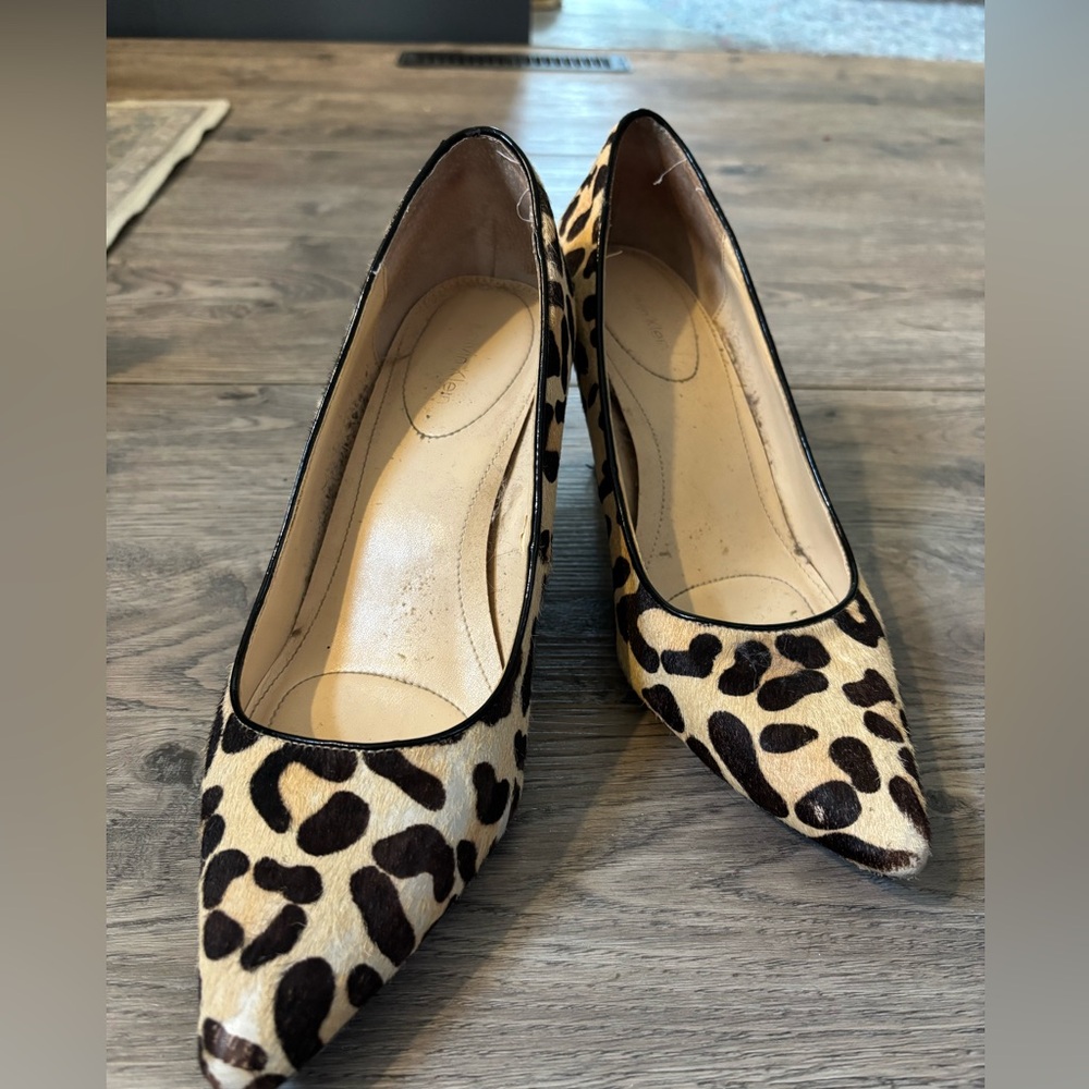 Calvin Klein Leopard Print textured Heels